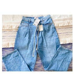 Mango high-waisted tie jeans